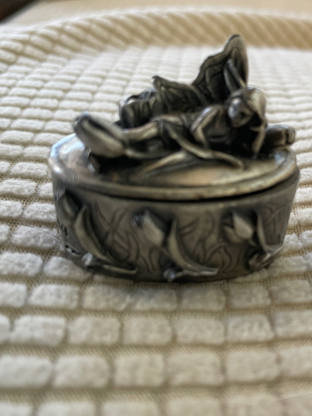Silver Fairy Trinket Box Decorative Jewelry Holder